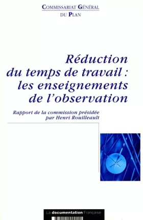 Couverture du produit · Réduction du temps de travail : les enseignements de l'observation