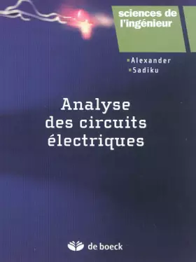 Couverture du produit · Analyse des circuits électriques
