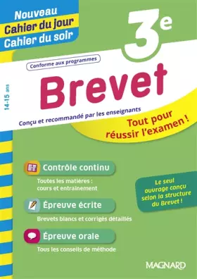 Couverture du produit · Brevet 3e - Nouveau Cahier du jour Cahier du soir