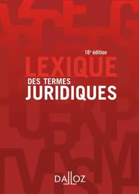 Couverture du produit · Lexique des termes juridiques
