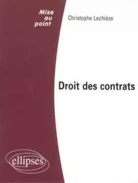 Couverture du produit · Droit des contrats