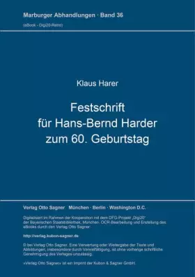 Couverture du produit · Festschrift für Hans-Bernd Harder zum 60. Geburtstag (Marburger Abhandlungen zur Geschichte und Kultur Osteuropas, Band 36)