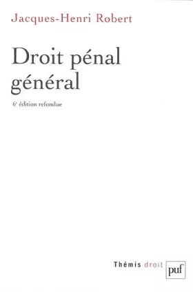 Couverture du produit · Droit pénal général