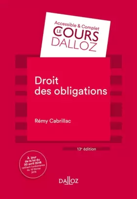 Couverture du produit · Droit des obligations - 13e ed.