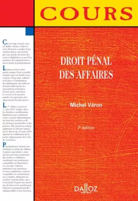 Couverture du produit · Droit pénal des affaires