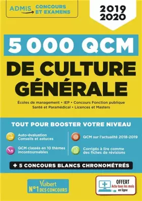 Couverture du produit · 5000 QCM de culture générale + Actu en ligne mois par mois