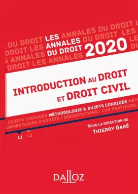 Couverture du produit · Introduction au droit et droit civil: Méthodologie & sujets corrigés