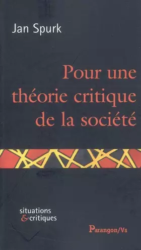 Couverture du produit · Pour une théorie critique de la société