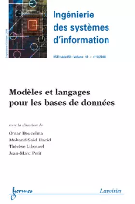 Couverture du produit · MODELES ET LANGAGES POUR LES BASES DE DONNEES INGENIERIE DES SYSTEMES D'INFORMATION RSTI SERIE ISI V