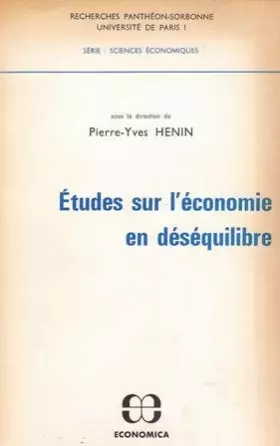 Couverture du produit · Études sur l'économie en déséquilibre (Recherches Panthéon-Sorbonne)