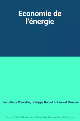 Couverture du produit · Economie de l'énergie