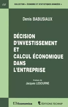 Couverture du produit · Décision d'investissement et calcul économique dans l'entreprise
