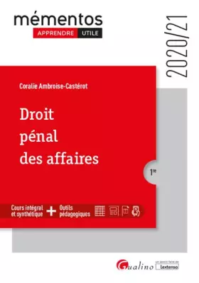 Couverture du produit · Droit pénal des affaires: Une présentation des infractions traditionnellement classées sous le vocable « Droit pénal des affair