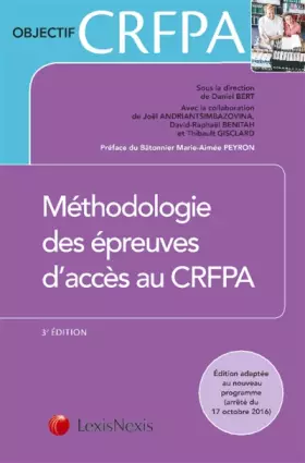 Couverture du produit · Méthodologie des épreuves d'accès au CRFPA: Préface du Bâtonnier Marie-Aimée Peyron