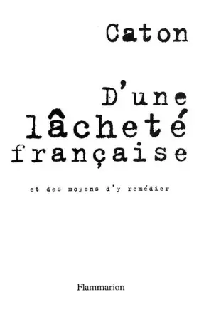 Couverture du produit · D'une lâcheté française et des moyens d'y remédier