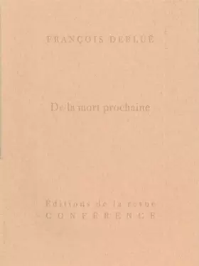 Couverture du produit · De la mort prochaine