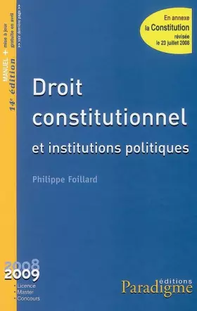 Couverture du produit · Droit constitutionnel et institutions politiques