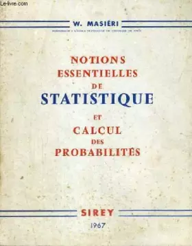Couverture du produit · Notions essentielles de statistique et de calcul des probabilités