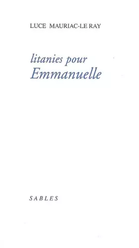 Couverture du produit · Litanies pour Emmanuelle