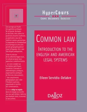 Couverture du produit · Common Law : Introduction to the English and American Legal Systems
