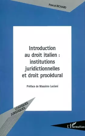 Couverture du produit · Introduction au droit italien : institutions juridictionnelles et droit procédural