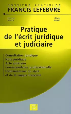Couverture du produit · Pratique de l'écrit juridique et judiciaire