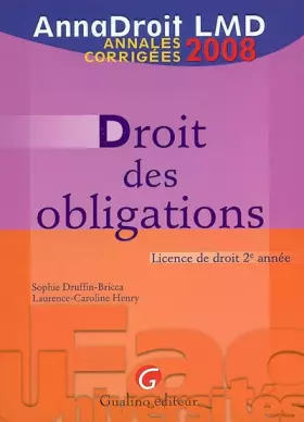 Couverture du produit · Droit des obligations
