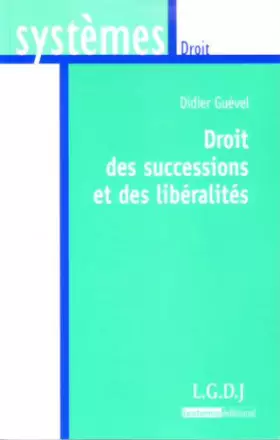 Couverture du produit · Droit des successions et libéralités