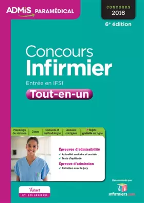 Couverture du produit · Concours Infirmier - Entrée en IFSI - Tout-en-un - Concours 2016