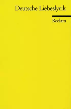Couverture du produit · Deutsche Liebeslyrik (Reclams Universal-Bibliothek)