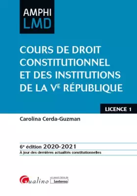 Couverture du produit · Cours de droit constitutionnel et Institutions de la Ve République