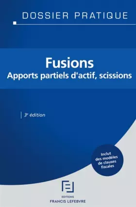 Couverture du produit · Fusions: Apports partiels d'actif, scissions