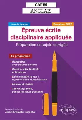 Couverture du produit · CAPES Anglais - Epreuve écrite disciplinaire appliquée - Session 2023: Préparation et sujets corrigés