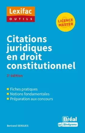 Couverture du produit · Citations juridiques en droit constitutionnel: 3e édition