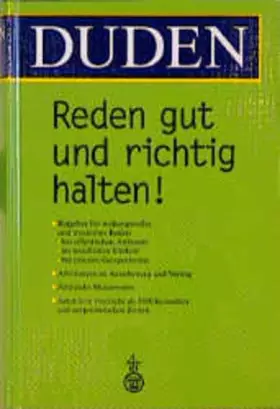 Couverture du produit · Duden - Reden gut und richtig halten: Ratgeber für wirkungsvolles und modernes Reden (Duden Ratgeber)