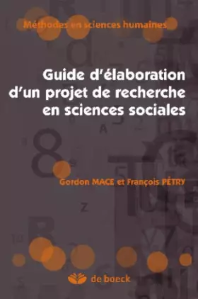 Couverture du produit · Guide d'élaboration d'un projet de recherche en sciences sociales