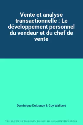 Couverture du produit · Vente et analyse transactionnelle : Le développement personnel du vendeur et du chef de vente