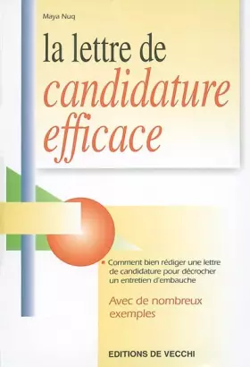 Couverture du produit · La lettre de candidature efficace
