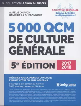 Couverture du produit · 5000 questions et QCM de culture générale 2017 2018