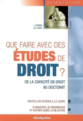 Couverture du produit · Que faire avec des études de droit?