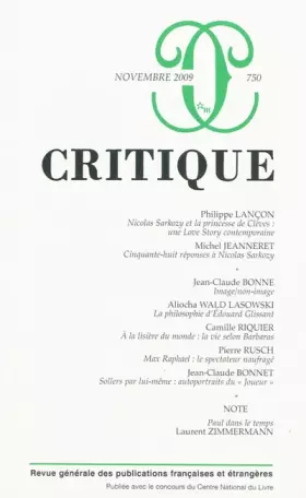 Couverture du produit · Revue critique 750