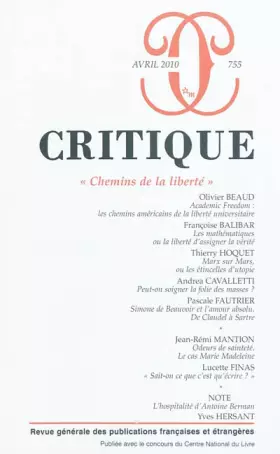 Couverture du produit · Critique 755 Chemins de la liberté