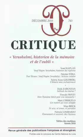 Couverture du produit · Revue critique 763