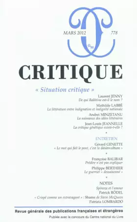 Couverture du produit · Revue critique 778
