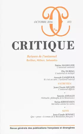 Couverture du produit · Critique 833