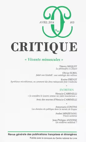 Couverture du produit · Revue critique 803
