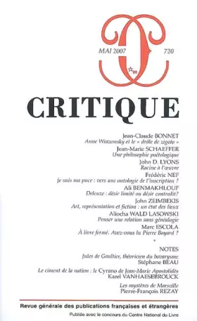 Couverture du produit · Critique, N° 720 : Anne Wiazemsky et le drôle de zigoto