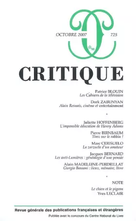 Couverture du produit · Revue critique 725