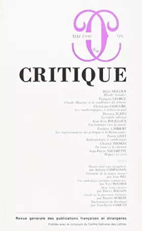 Couverture du produit · Revue Critique, numéro 516