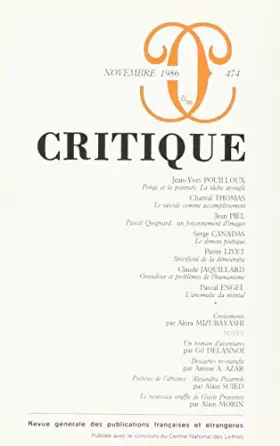 Couverture du produit · Revue Critique